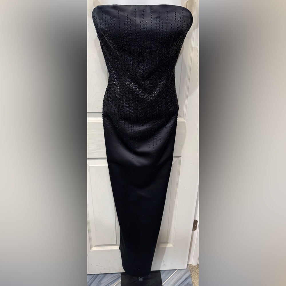 Elegant Sherwin’s of Northfield Black Straples  Bead Embellished Dress